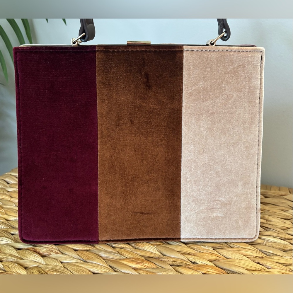 Anthropologie Tri-Color Velvet Handbag - Picture 5 of 9